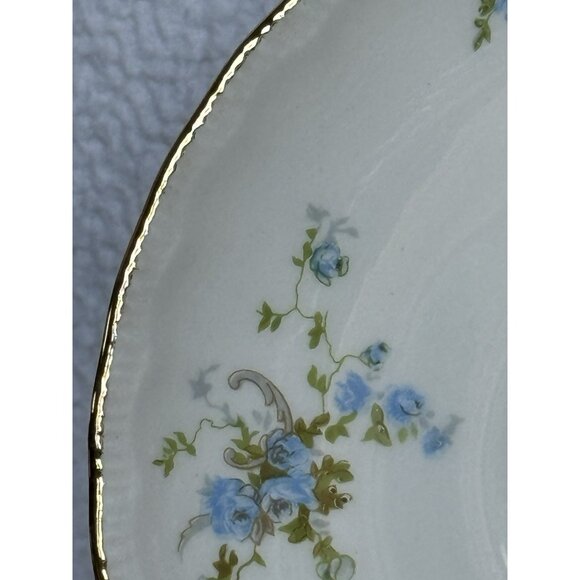 VINTAGE POPE GOSSER  3 Saucers FLUERETTE Embossed Blue Flowers Gilded 1920-1931 - Picture 3 of 9